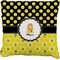 Honeycomb, Bees & Polka Dots Burlap Pillow 18"