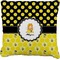 Honeycomb, Bees & Polka Dots Faux-Linen Throw Pillow 18" (Personalized)