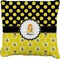 Honeycomb, Bees & Polka Dots Burlap Pillow 22"
