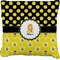 Honeycomb, Bees & Polka Dots Faux-Linen Throw Pillow 20" (Personalized)