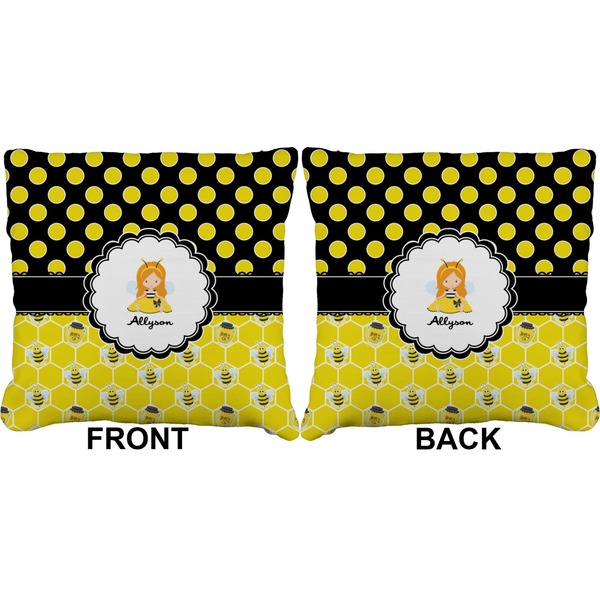 Honeycomb, Bees & Polka Dots Burlap Pillow Approval