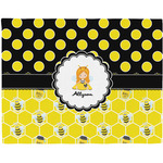 Honeycomb, Bees & Polka Dots Woven Fabric Placemat - Twill w/ Name or Text