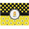 Honeycomb, Bees & Polka Dots Woven Fabric Placemat - Twill w/ Name or Text