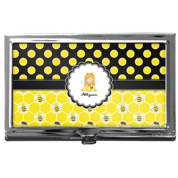 Custom Honeycomb, Bees & Polka Dots Business Card Case