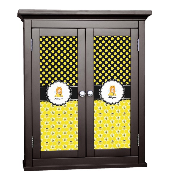 Custom Honeycomb, Bees & Polka Dots Cabinet Decal - Small (Personalized)