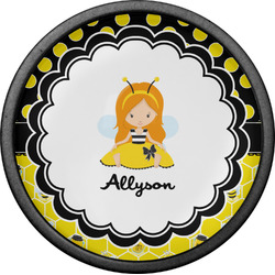 Honeycomb, Bees & Polka Dots Cabinet Knob (Black) (Personalized)