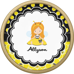 Honeycomb, Bees & Polka Dots Cabinet Knob - Gold (Personalized)