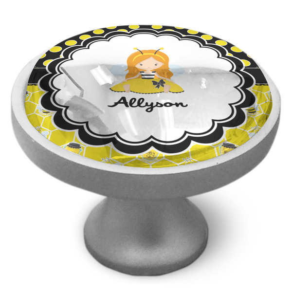 Custom Honeycomb, Bees & Polka Dots Cabinet Knob (Personalized)