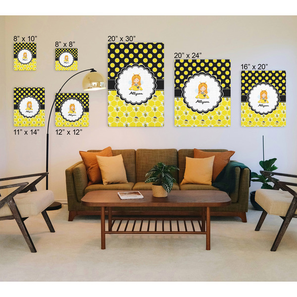 Honeycomb, Bees & Polka Dots Canvas Prints - Multiple Sizes