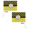 Honeycomb, Bees & Polka Dots Car Flag - 11" x 8" - Front & Back View