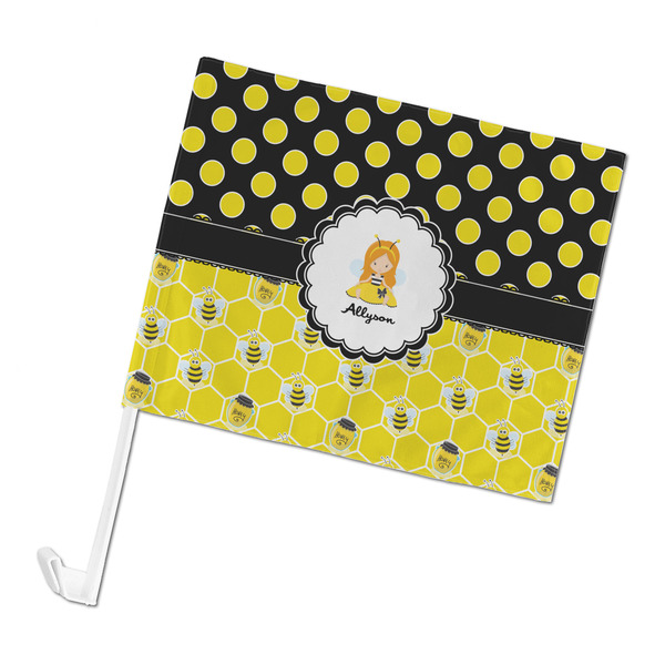 Custom Honeycomb, Bees & Polka Dots Car Flag (Personalized)