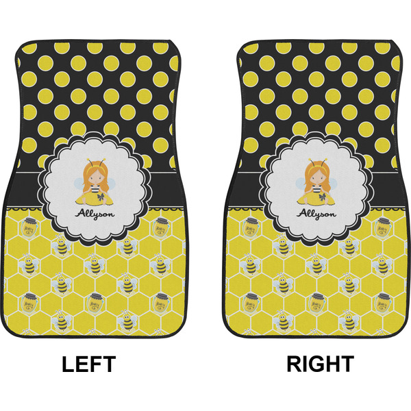 Honeycomb, Bees & Polka Dots Car Mat Front - Approval