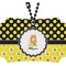 Honeycomb, Bees & Polka Dots Rear View Mirror Ornament (Personalized)