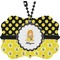 Honeycomb, Bees & Polka Dots Car Ornament (Front)