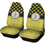 Honeycomb, Bees & Polka Dots Car Seat Covers (Set of Two) (Personalized)
