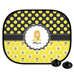 Honeycomb, Bees & Polka Dots Car Side Window Sun Shade (Personalized)