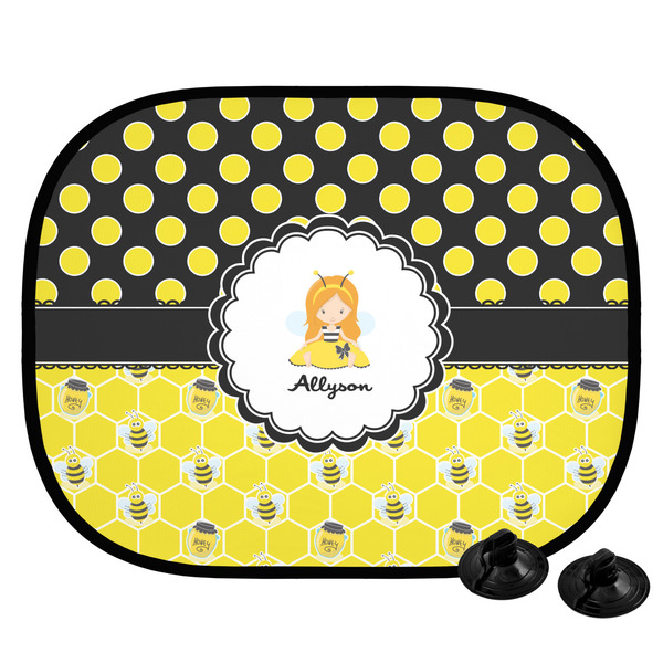 Custom Honeycomb, Bees & Polka Dots Car Side Window Sun Shade (Personalized)