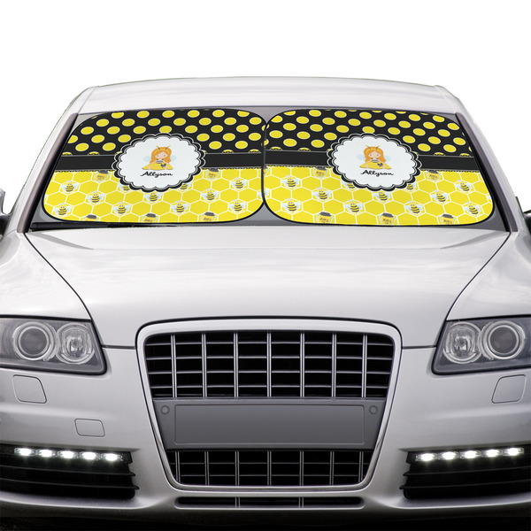 Honeycomb, Bees & Polka Dots Car Sun Shades - IN CONTEXT