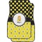 Honeycomb, Bees & Polka Dots Car Floor Mats (Front Seat) (Personalized)