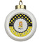 Honeycomb, Bees & Polka Dots Ceramic Ball Ornament (Personalized)
