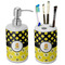 Honeycomb, Bees & Polka Dots Ceramic Bathroom Accessories Set (Personalized)