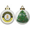 Honeycomb, Bees & Polka Dots Ceramic Christmas Ornament - X-Mas Tree (APPROVAL)