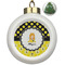 Honeycomb, Bees & Polka Dots Ceramic Christmas Ornament - Xmas Tree (Front View)