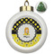 Honeycomb, Bees & Polka Dots Ceramic Ball Ornament - Christmas Tree (Personalized)