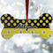 Honeycomb, Bees & Polka Dots Ceramic Dog Ornament w/ Name or Text