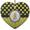 Honeycomb, Bees & Polka Dots Ceramic Flat Ornament - Heart (Front)