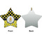 Honeycomb, Bees & Polka Dots Ceramic Flat Ornament - Star Front & Back (APPROVAL)