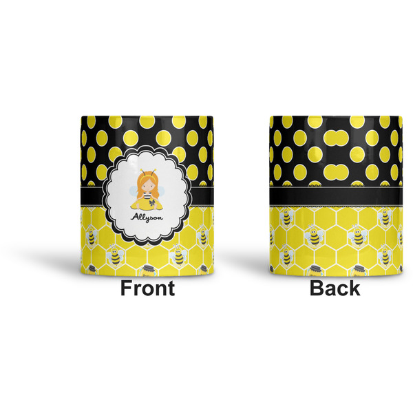 Honeycomb, Bees & Polka Dots Ceramic Pen Holder - Apvl