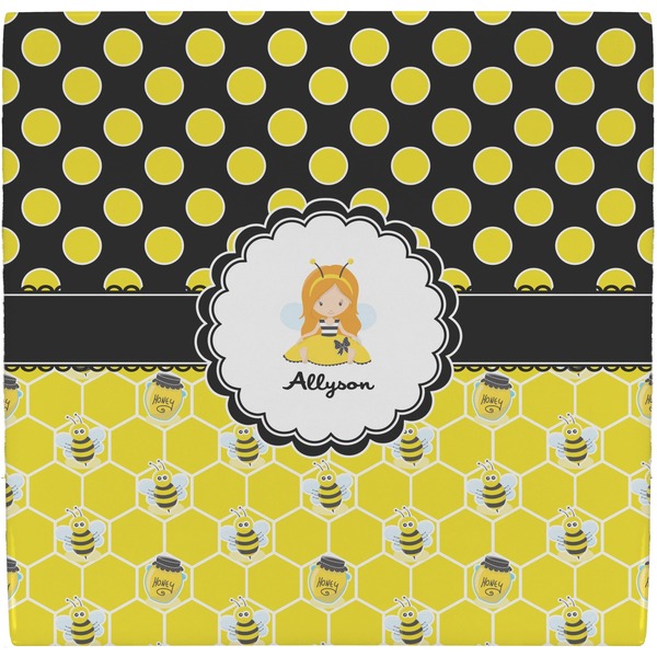 Custom Honeycomb, Bees & Polka Dots Ceramic Tile Hot Pad (Personalized)