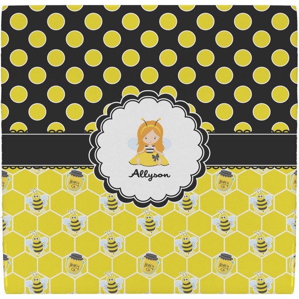 Custom Honeycomb, Bees & Polka Dots Ceramic Tile Hot Pad (Personalized)