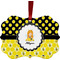 Honeycomb, Bees & Polka Dots Christmas Ornament (Front View)