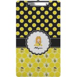 Honeycomb, Bees & Polka Dots Clipboard (Legal Size) (Personalized)