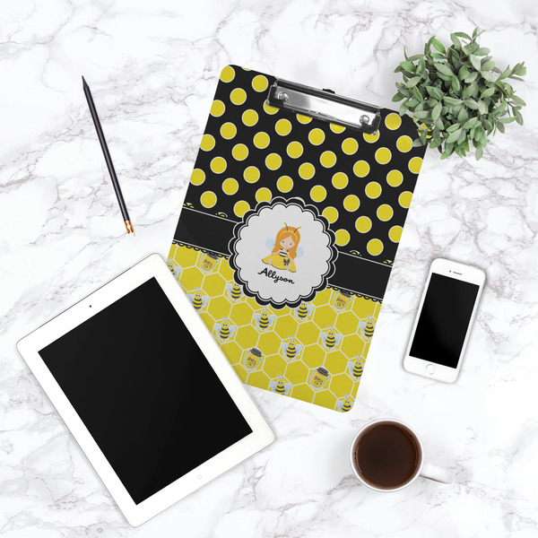 Honeycomb, Bees & Polka Dots Clipboard - Lifestyle Photo