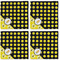 Honeycomb, Bees & Polka Dots Cloth Napkins - Personalized Lunch (APPROVAL) Set of 4