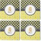 Honeycomb, Bees & Polka Dots Coaster Rubber Back - Apvl