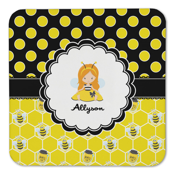 Honeycomb, Bees & Polka Dots Coaster Set - FRONT (one)