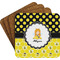 Honeycomb, Bees & Polka Dots Coaster Set (Personalized)