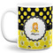 Honeycomb, Bees & Polka Dots Coffee Mug - 11 oz - Full- White