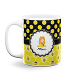 Honeycomb, Bees & Polka Dots Coffee Mug (Personalized)