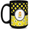 Honeycomb, Bees & Polka Dots Coffee Mug - 15 oz - Black Full
