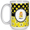 Honeycomb, Bees & Polka Dots Coffee Mug - 15 oz - White Full