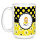 Honeycomb, Bees & Polka Dots Coffee Mug - 15 oz - White