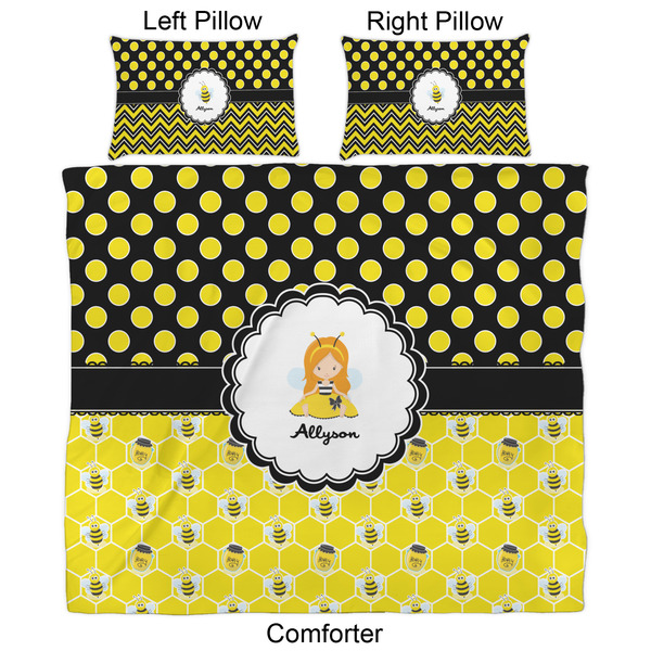 Honeycomb, Bees & Polka Dots Comforter Set - King - Approval