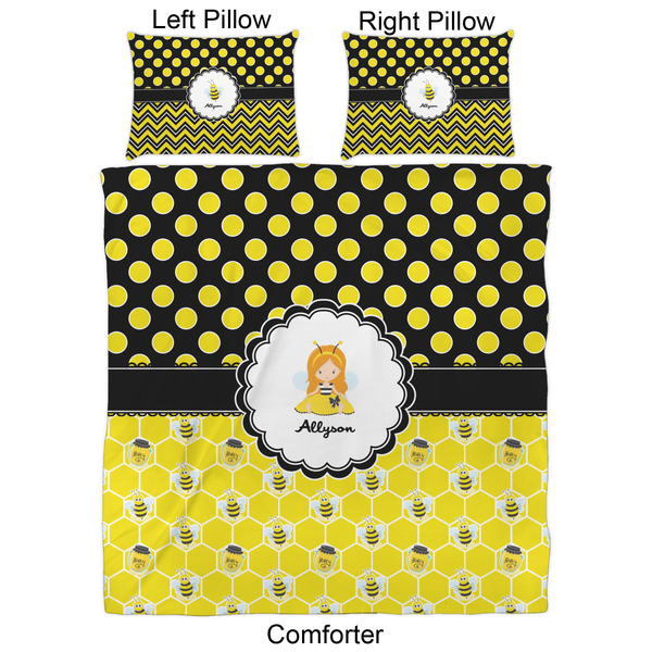 Honeycomb, Bees & Polka Dots Comforter Set - Queen - Approval