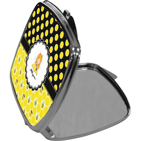Honeycomb, Bees & Polka Dots Compact Mirror (Side View)