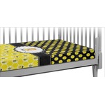 Honeycomb, Bees & Polka Dots Crib Fitted Sheet (Personalized)